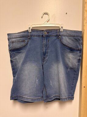 Blu Rock Women's Denim Shorts Size 20 Blue Distressed Stretch New